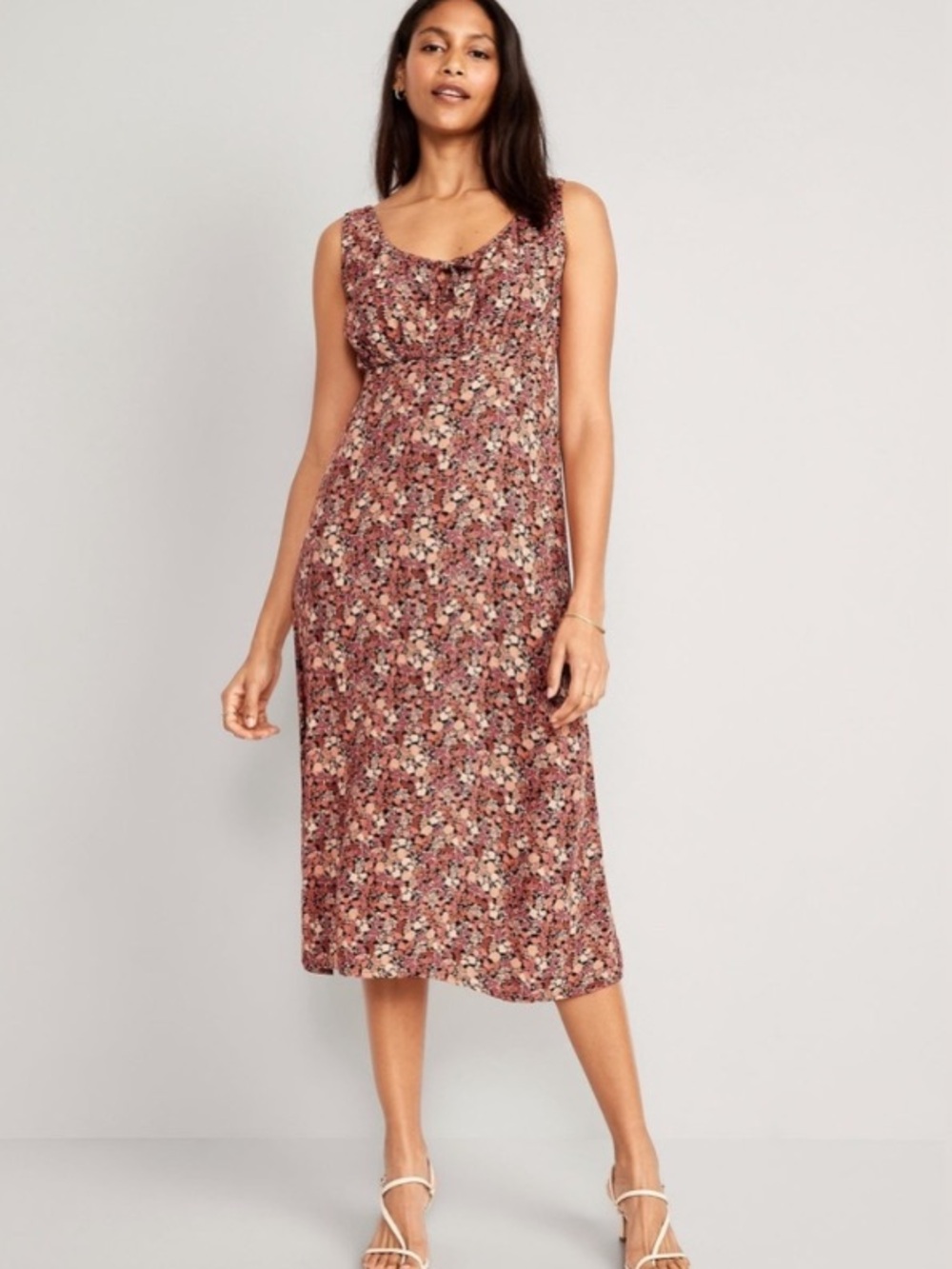 Old Navy Sleeveless Floral Midi Dress in Rose Multi size 3x nwt